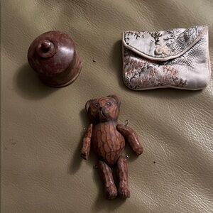 Vintage trinkets Wooden Articulated Bear Figurine